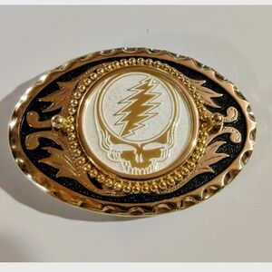 Grateful Dead  "Go To Heaven" STEAL YOUR FACE Stealie Gold Tone Belt Buckle